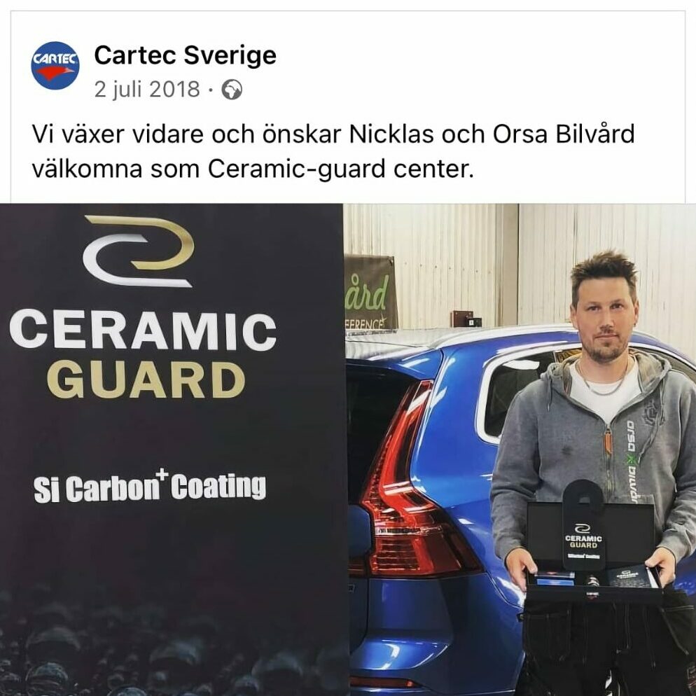 Orsa Bilvård, Cartec Ceramic Guard Center - 2018